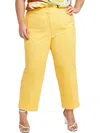 Bar Iii Plus Womens Bi-r Polyester Straight Leg Pants In Gold