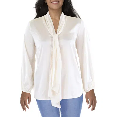 Bar Iii Plus Womens Cinched Sleeves Wear To Work Blouse