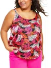 BAR III PLUS WOMENS FLORAL PRINT POLYESTER HALTER TOP