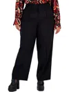 Bar Iii Plus Size Solid Pleat-front Wide-leg Pants, Created For Macy's In Black