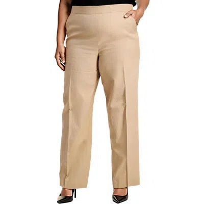 Bar Iii Plus Womens Pocket Linen Wide Leg Pants In Brown