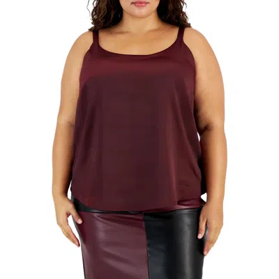 Bar Iii Plus Womens Scoop Neck Cami Shell
