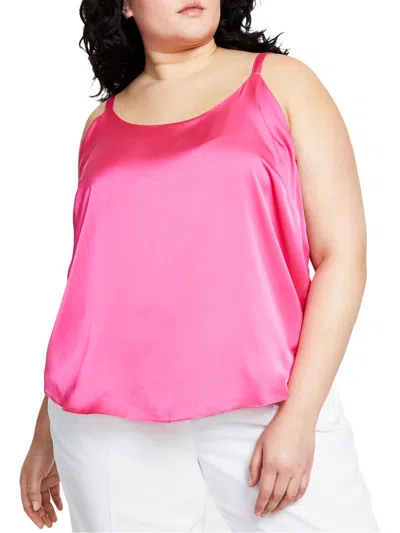 Bar Iii Plus Womens Scoop Neck Sleeveless Tank Top In Multi