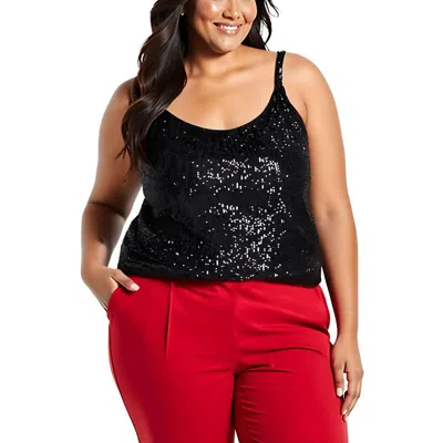 Bar Iii Plus Womens Sequined Polyester Cami