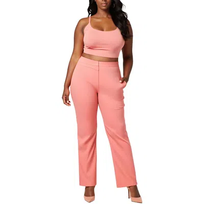 Bar Iii Plus Womens Textured Crepe Straight Leg Pants