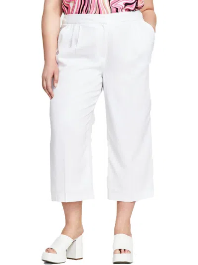 Bar Iii Plus Size Cropped Vest Wide Leg Pants Created For Macys In Bright White