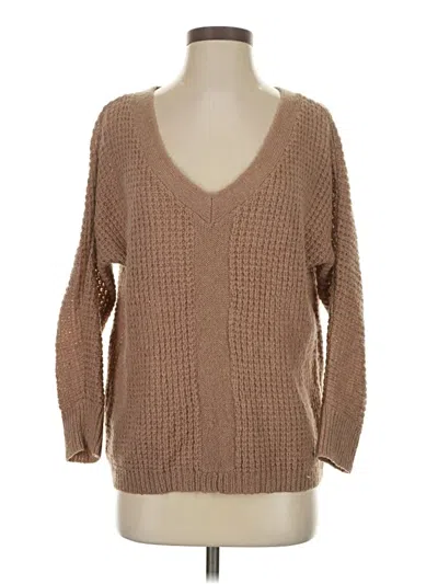 Pre-owned Bar Iii Pullover Sweater In Brown