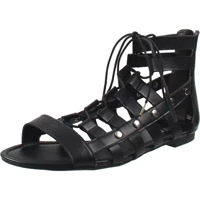 Bar Iii Reese Womens Studded Faux Leather Gladiator Sandals