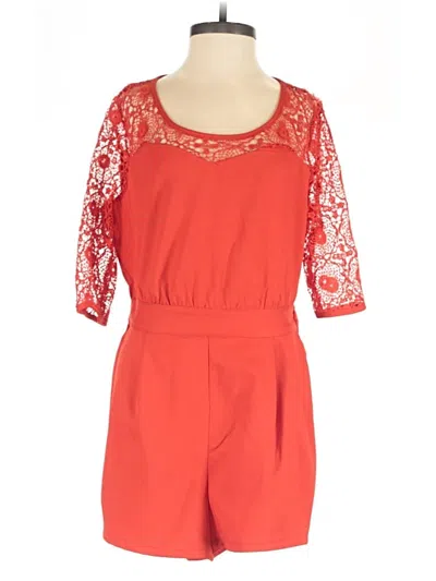 Pre-owned Bar Iii Romper In Red