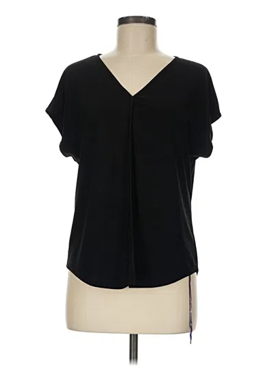 Pre-owned Bar Iii Short Sleeve Blouse In Black