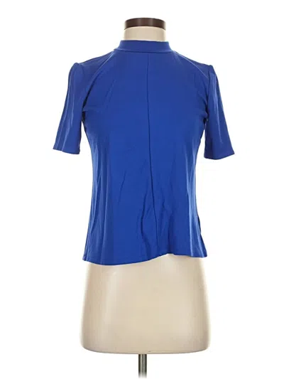 Pre-owned Bar Iii Short Sleeve Blouse In Blue