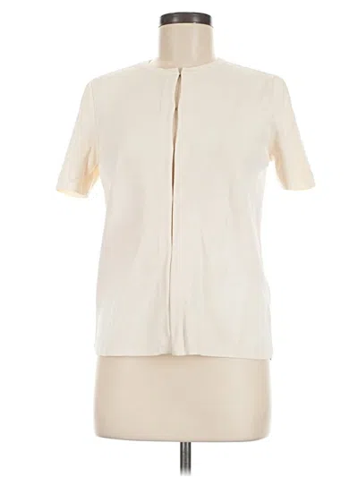 Pre-owned Bar Iii Short Sleeve Blouse In Ivory