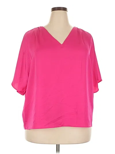 Pre-owned Bar Iii Short Sleeve Blouse In Pink