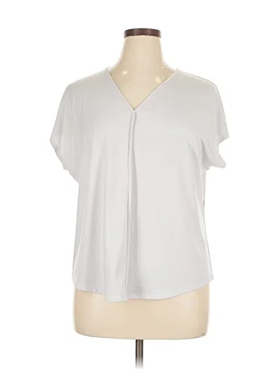 Pre-owned Bar Iii Short Sleeve Blouse In Silver