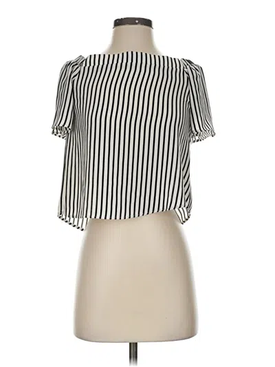 Pre-owned Bar Iii Short Sleeve Blouse In Silver