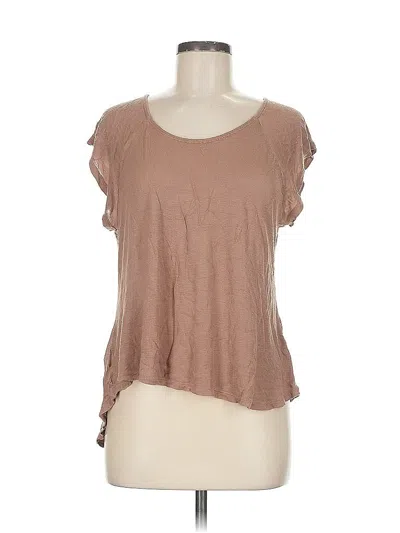 Pre-owned Bar Iii Short Sleeve T-shirt In Brown