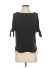 Bar Iii Short Sleeve Top Black Cold Shoulder Neckline Tops In Black