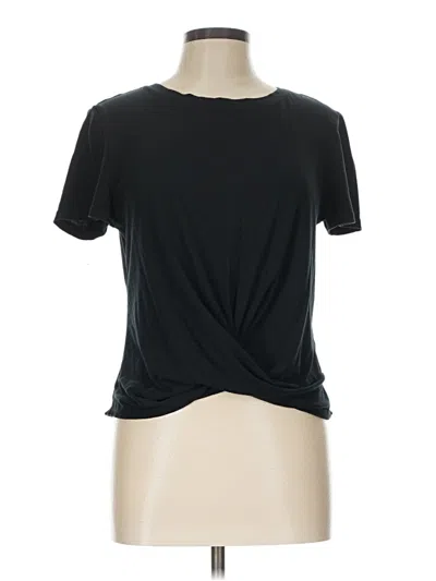 Pre-owned Bar Iii Short Sleeve Top Black Keyhole Neckline Tops