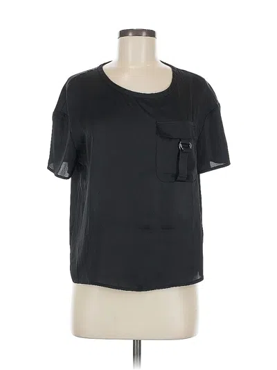 Pre-owned Bar Iii Short Sleeve Top Black Scoop Neck Tops