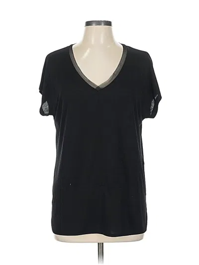 Pre-owned Bar Iii Short Sleeve Top Black V Neck Tops