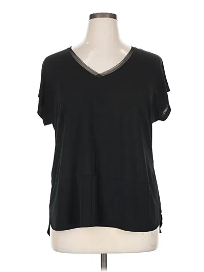 Pre-owned Bar Iii Short Sleeve Top Black V Neck Tops