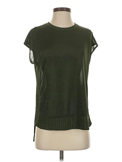 Pre-owned Bar Iii Short Sleeve Top Green Crew Neck Tops