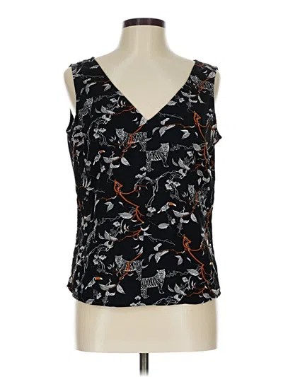 Pre-owned Bar Iii Sleeveless Blouse In Black