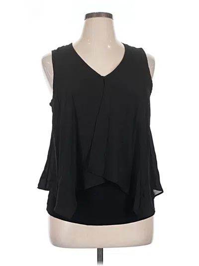 Pre-owned Bar Iii Sleeveless Blouse In Black