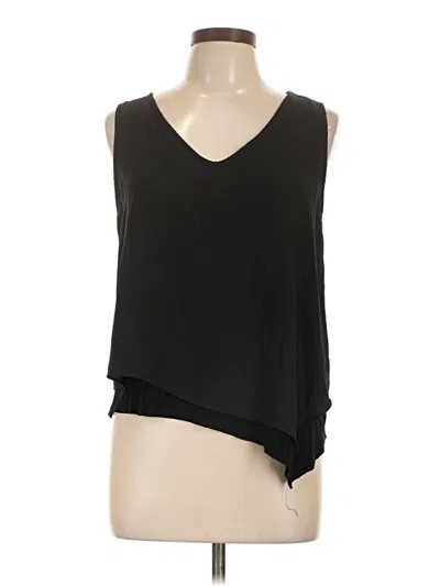 Pre-owned Bar Iii Sleeveless Blouse In Black