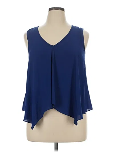 Pre-owned Bar Iii Sleeveless Blouse In Blue
