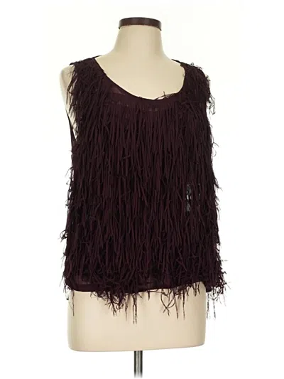Pre-owned Bar Iii Sleeveless Blouse In Burgundy