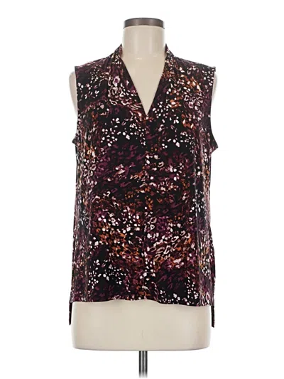 Pre-owned Bar Iii Sleeveless Blouse In Burgundy