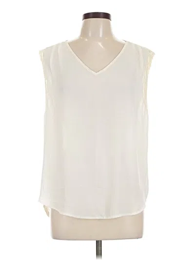 Pre-owned Bar Iii Sleeveless Blouse In Ivory