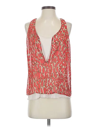Pre-owned Bar Iii Sleeveless Blouse In Red