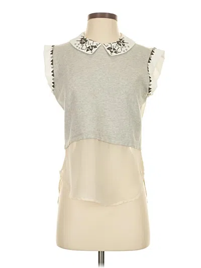Pre-owned Bar Iii Sleeveless Blouse In Silver
