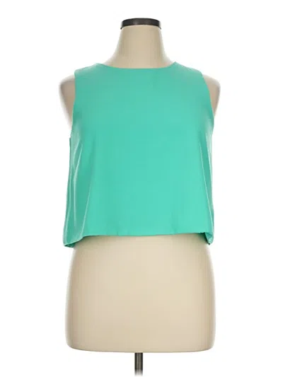 Pre-owned Bar Iii Sleeveless Blouse In Teal