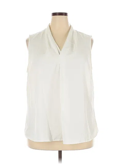 Pre-owned Bar Iii Sleeveless Blouse In White