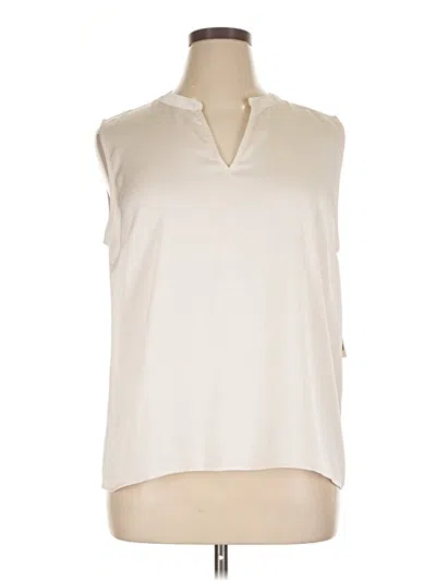Pre-owned Bar Iii Sleeveless Blouse In White