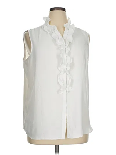 Pre-owned Bar Iii Sleeveless Blouse In White