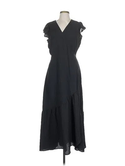 Pre-owned Bar Iii Sleeveless Top Black Ruffles Neckline Tops