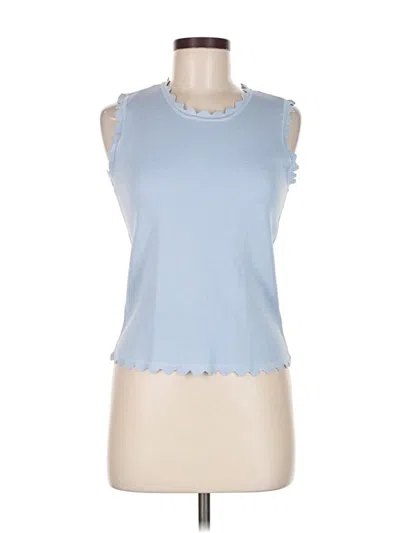 Pre-owned Bar Iii Sleeveless Top Blue Keyhole Neckline Tops