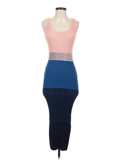Pre-owned Bar Iii Sleeveless Top Blue Strapless Neckline Tops