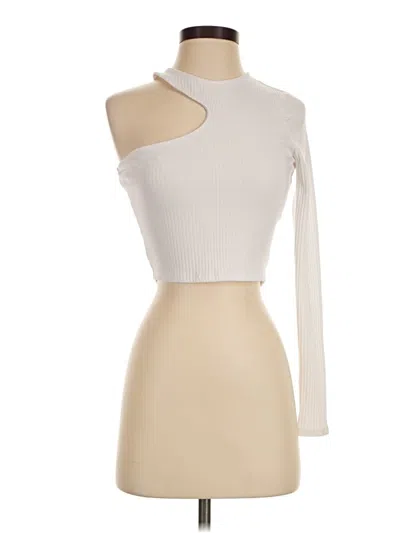 Bar Iii Sleeveless Top Ivory One Shoulder Neckline Tops In Neutral
