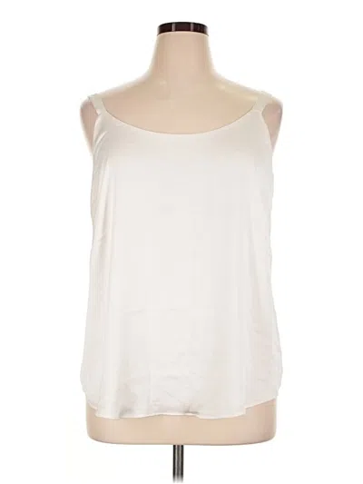 Pre-owned Bar Iii Sleeveless Top Ivory Scoop Neck Tops
