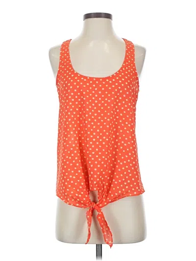 Pre-owned Bar Iii Sleeveless Top Orange Halter Neckline Tops