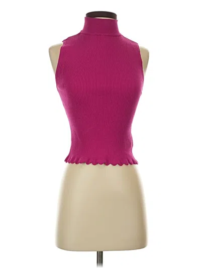 Pre-owned Bar Iii Sleeveless Top Pink Halter Neckline Tops