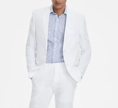 Bar Iii Slim Fit 100% Linen Jacket In White In Yellow