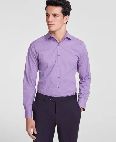 Bar Iii Slim Fit Men's Vine Print Dress Shirt, Created For Macy's In Purple