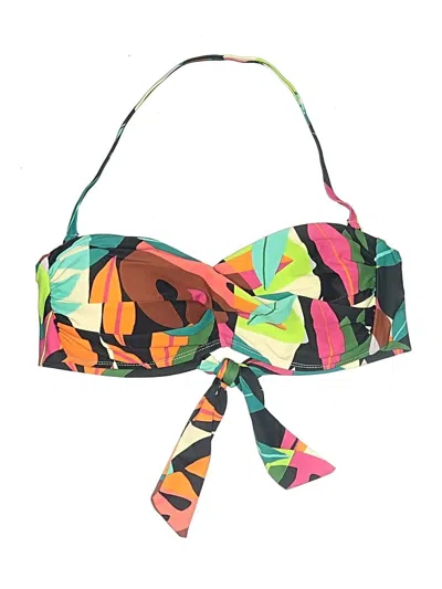Bar Iii Swimsuit Top Green Print Pattern Swimwear