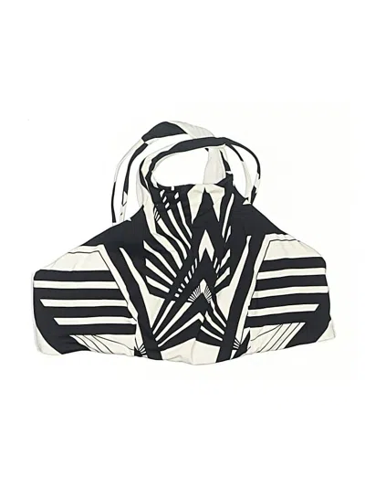 Pre-owned Bar Iii Swimsuit Top Ivory Graphic Pattern Swimwear
